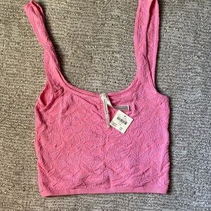 Anthropologie Pink Floral Embroidered Top